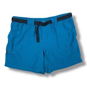 Columbia Women's Sandy River Breathable Cargo Short UPF 30 Teal Belted Sz L